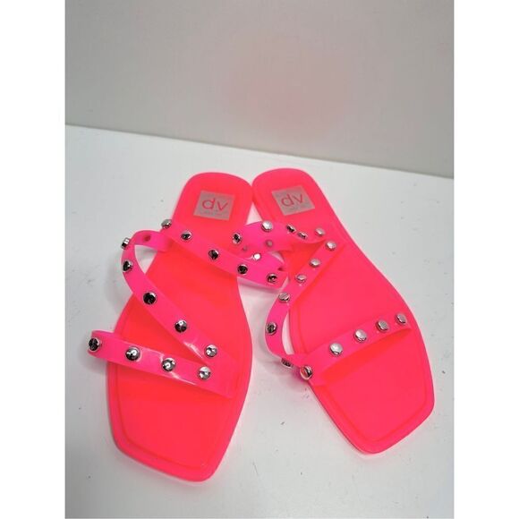 Dolce Vita Jelly Sandals Womens Size 6‎ Neon Pink Slip On Shoes NEW - Picture 4 of 11